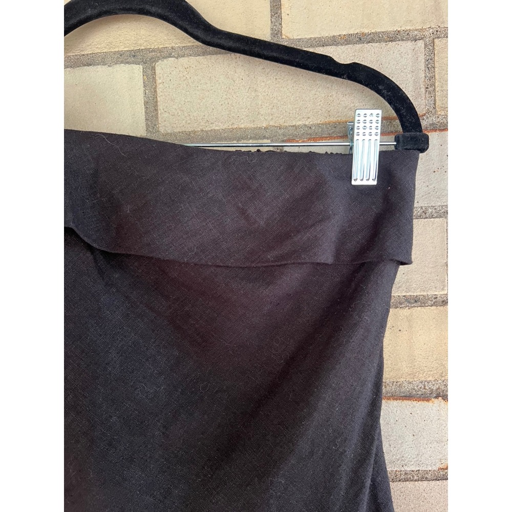 Forever 21 Black Linen Blend Strapless Cutout Back Mini Dress Size Medium - Picture 2 of 9
